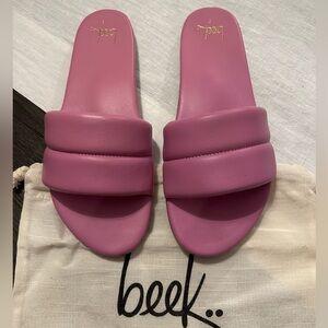 NIB | Beek Sugarbird Leather Handmade One Band Sandals | Lilac | Size 9